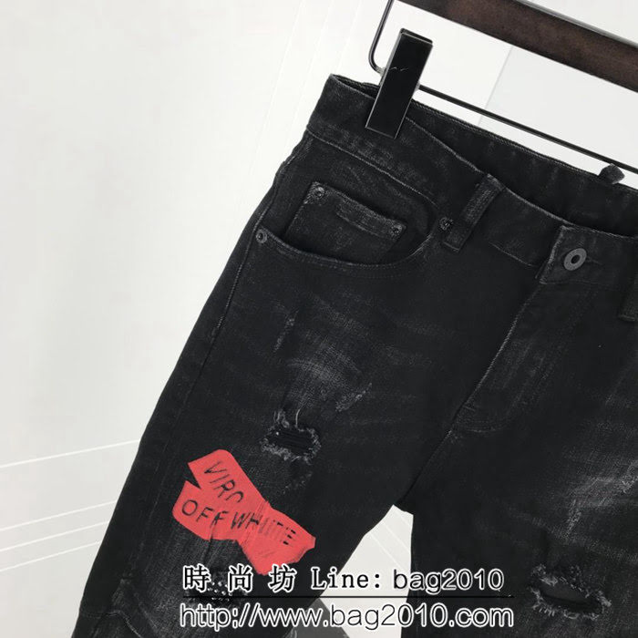OFF-WHITE 18ss秋冬新款 洗水做舊 男款牛仔褲 ydi1367